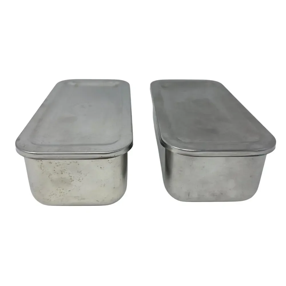 2 Vintage Revere Ware 1801 Stainless Steel Refrigerator Boxes 1 Qt